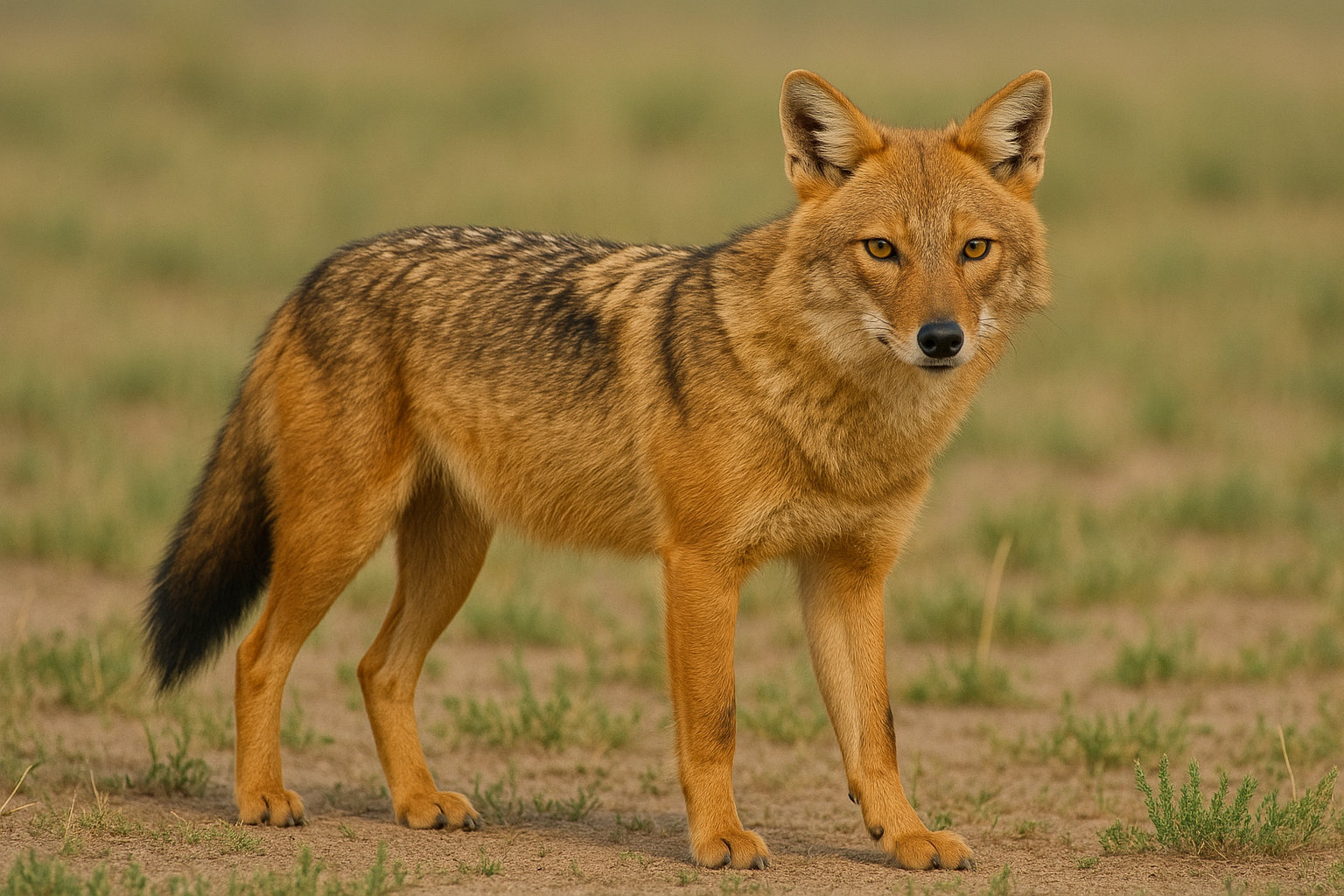 ジャッカルの画像｜草原を生きるイヌ科の野生動物【無料】