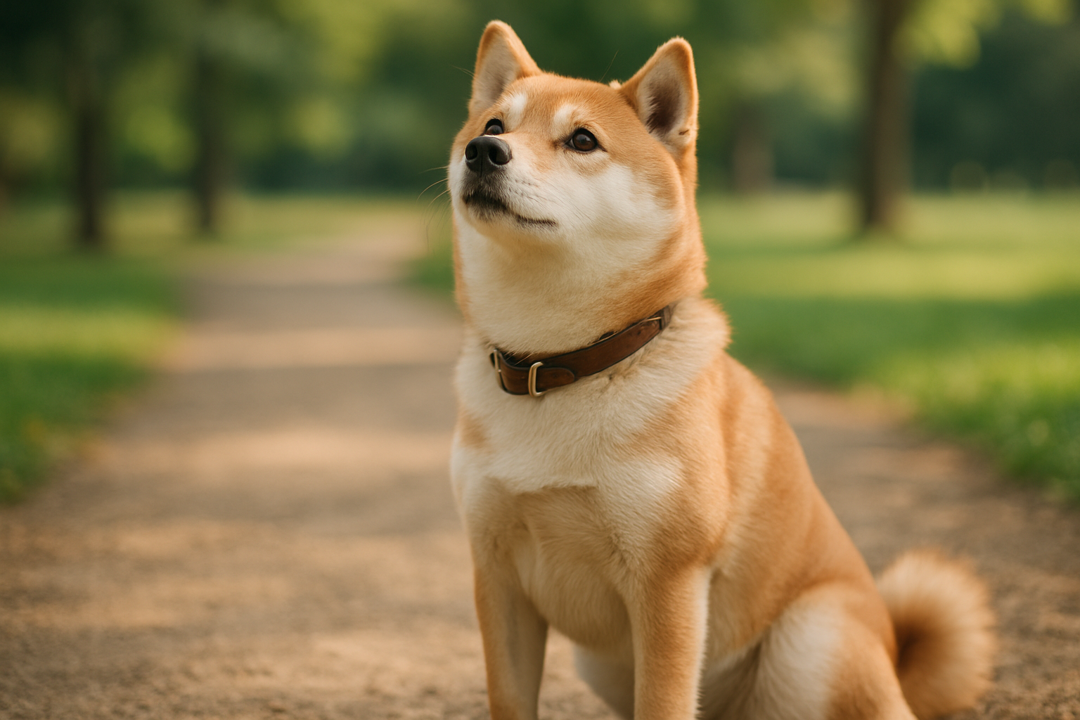 柴犬の画像｜お座りして指示を待つイヌ（犬）【無料】