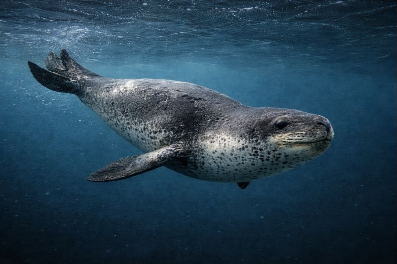 ヒョウアザラシの画像｜海中を泳ぐ海のハンター【無料】
