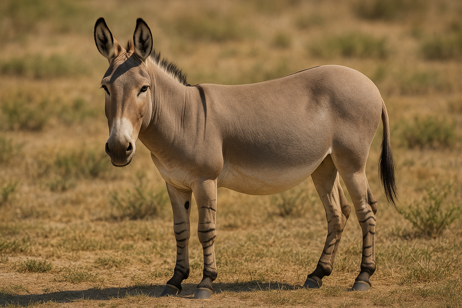 乾燥地に立つロバ
