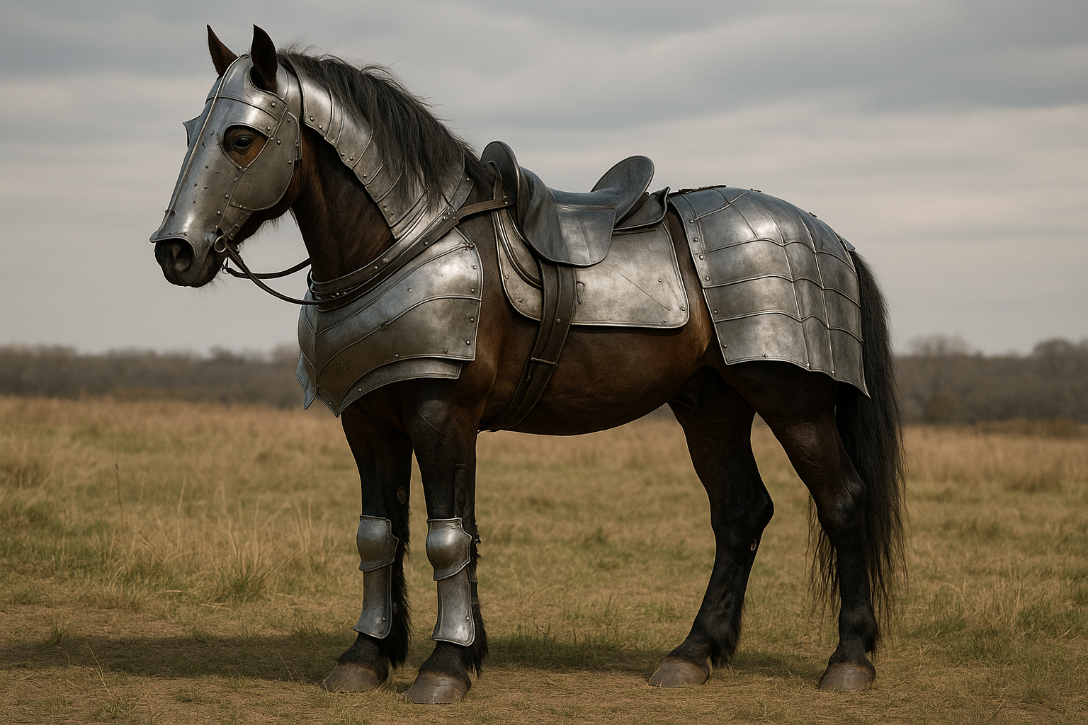 甲冑をまとった軍馬